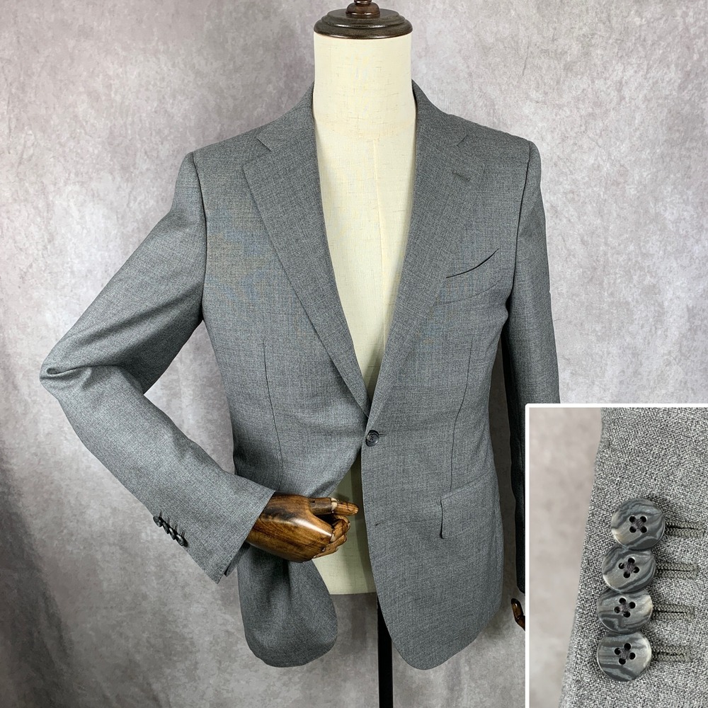 Suitsupply La Spalla Blazer Men 38R Gray Vitale Barberis Wool Stretch Sport Coat